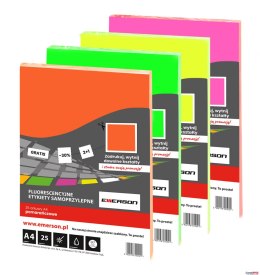 Fluorescencyjne etykiety samoprzylepne A4 pomarańczowe 25 ark Emerson ETOKPOM001x025x010 (X) Emerson