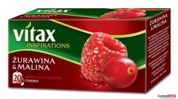 Herbata VITAX INSPIRATIONS Żurawina&Malina (20 saszetek) 40g zawieszka Vitax