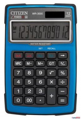 Kalkulator wodoodporny CITIZEN WR-3000, 152x105mm, niebieski (X) CITIZEN