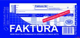 105-8N/E Faktura pełna dla prowadzących sprzedaż w cenach netto 1/3A4 Michalczyk i Prokop