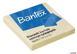 Bloczek samoprzylepne 75x75mm, 100 kartek, żółty BANTEX 400086384 Bantex