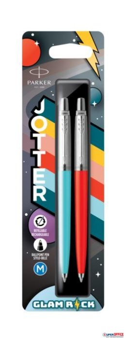 Długopis JOTTER ORIGINALS GLAM ROCK : 1 x AZURRE BLUE , 1 x VERMILION PARKER 2162141, blister 2 Parker