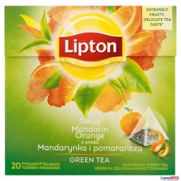 Herbata LIPTON PIRAMID GREEN TEA 20t zielona mandarynka pomarańcza Lipton