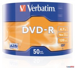 Płyta DVD-R VERBATIM (50) 4,7GB 16x Spindle Matt Silver Wrap 43788 Verbatim