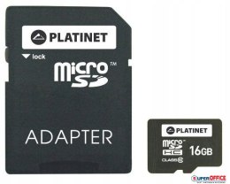 Karta pamięci Micro SDhc + adapter SD 16GB SECURE DIGITA class10 Platinet PMMSD1610 Platinet