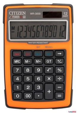 Kalkulator wodoodporny CITIZEN WR-3000, 152x105mm, pomarańczowy (X) CITIZEN