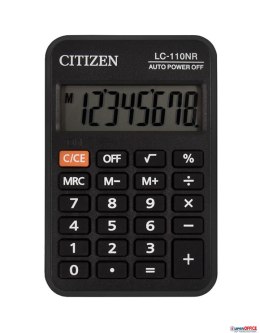 Kalkulator kieszonkowy CITIZEN LC110NR, 8-cyfrowy, 88x58mm, czarny CITIZEN