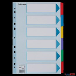 Przekładki, kolorowy karton, karta opisowa Mylar A4, Esselte, 6 kart, , 100168 (X) Esselte