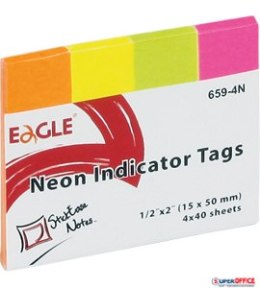 Zakładki indeksujące neon papierowe 15x50 659-4N 150-1244 4kol. po 40k. Eagle