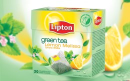 Herbata LIPTON PIRAMID GREEN LEMON MELISA (20 saszetek) Lipton