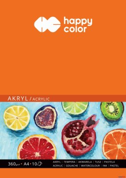 Blok do akrylu, Art., A4, 10 ark, 360g, Happy Color HA 7836 2030-A10 Happy Color