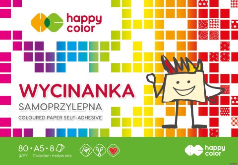 Blok Wycinanka samoprzylepna A5, 8 ark, Happy Color HA 3710 1520-S8 Happy Color