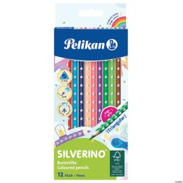 Kredki ołówkowe trójkątne SILVERINO 12 kolorów 700634 Pelikan Pelikan