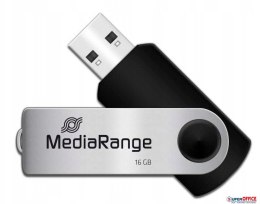 Pamięć Pendrive MediaRange 16GB USB 2.0, obracany, srebrno-czarny, MR910 Kingston