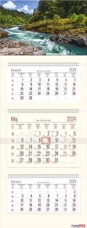 Kalendarz Trójdzielny z główką (T10) RZEKA - krem 2024 TELEGRAPH Telegraph