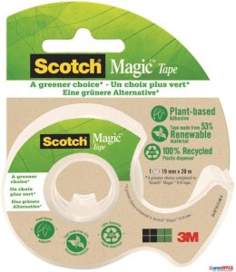 Taśma biurowa ekologiczna SCOTCH Magic (9-1920D), matowa, z dyspenserem, 19mm, 20m, 3M-70005280956 (X) Scotch 3M