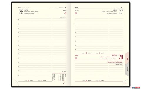 Kalendarz A5 LUX książkowy (L3), 13 - grafit melange / wstawki 2023 TELEGRAPH Telegraph