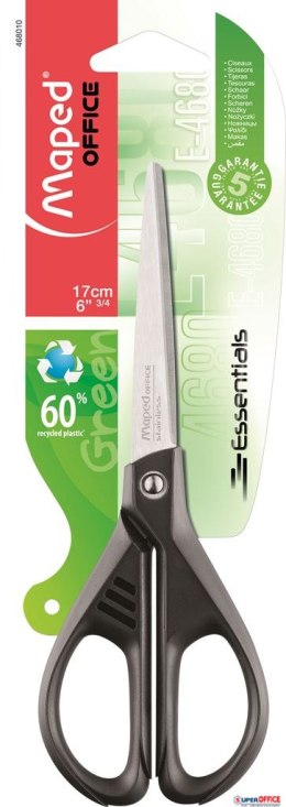 Nożyczki GREENLOGIC 17cm czarne ESSENTIALS MAPED 468010 ekologiczne Maped