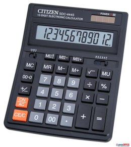 Kalkulator biurowy CITIZEN SDC-444S, 12-cyfrowy, 199x153mm, czarny CITIZEN