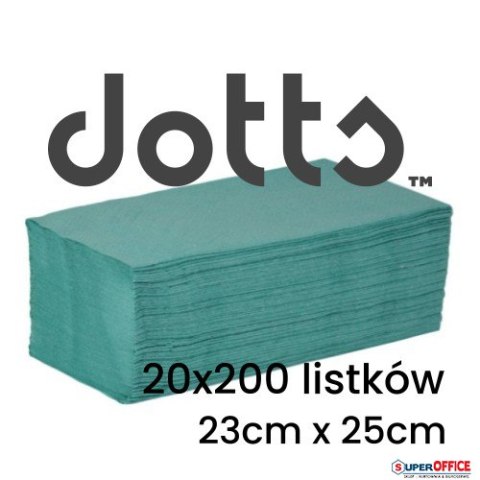 Ręczniki składane ZZ, makulaturowe, zielone, ekonomiczne DOTTS, 4000 listków Dotts