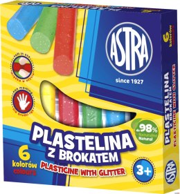 Plastelina Astra z brokatem 6 kolorów, 303109001 Astra