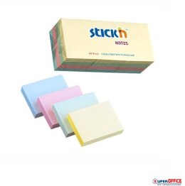Bloczki STICKN 38x51mm mix pastelowy 12bloczków x 100 kartek 21531 StickN