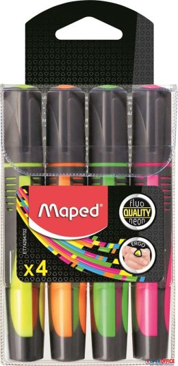 Zakreślacz FLUO PEPS max mix kolorów 4szt etui pud. z zaw. MAPED 742947 Maped