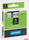 Taśma DYMO D1 - 9 mm x 7 m, czarny / biały S0720680 do drukarek etykiet Dymo