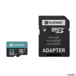 Karta pamięci Micro SDhc + adapter 32GB class10 UIII A1 90MB/s Platinet PMMSD32UI Platinet