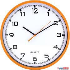 Zegar ścienny plastikowy 25,5 cm, pomarańcz.z białą tarczą MPM E01.2478.60.A MPM Quality