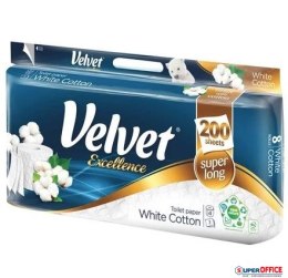 Papier toaletowy VELVET EXCELLENCE SUPER LONG 3w. (op 8szt) biały Velvet