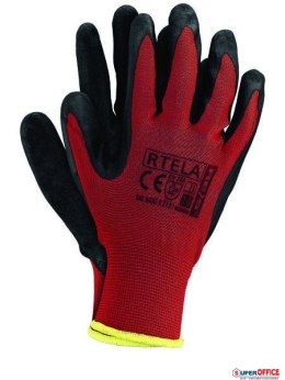 Rękawice powlekane czerwono-czarne rozmiar 8 RTELA Reis