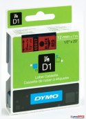 Taśma DYMO D1 - 12 mm x 7 m, czarny / czerwony S0720570 do drukarek etykiet Dymo