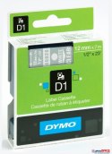 Taśma DYMO D1 - 12mm x 7 m, biały / przezroczysty S0720600 do drukarek etykiet (X) Dymo