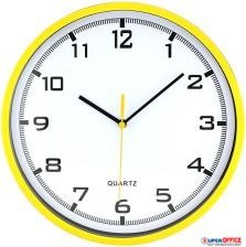 Zegar ścienny plastikowy 25,5 cm, żółty z białą tarczą MPM E01.2478.10.A MPM Quality