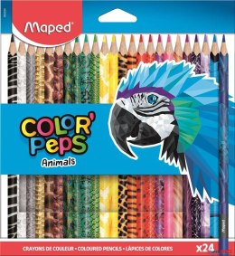 Kredki COLORPEPS ANIMALS trójkątne 24 kolorów 832224 MAPED Maped