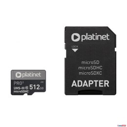 Karta pamięci Micro SDhc + adapter 512GB class10 UIII A2 90MB/s Platinet PMMSDX512UIII Platinet