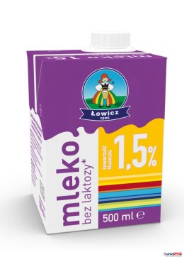 Mleko ŁOWICZ UHT bez laktozy 1.5% 0.5l Łowicz