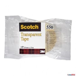 Taśma biurowa SCOTCH transparent (550), 19mm, 33m, w folii Scotch 3M