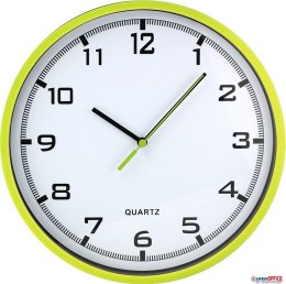 Zegar ścienny plastikowy 25,5 cm, zielony z białą tarczą MPM E01.2478.41.A MPM Quality