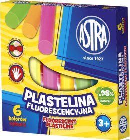 Plastelina Astra fluorescencyjna 6 kolorów, 83811906 Astra