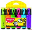 Zakreślacz FLUO PEPS mix kolorów 6szt etui z zawieszką MAPED 742557 Maped