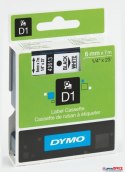 Taśma DYMO D1 - 6 mm x 7 m, czarny / biały S0720780 do drukarek etykiet Dymo