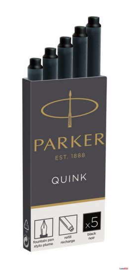 Naboje z Atramentem QUINK - STANDARD czarny - 5 szt. w pudełku 1950382 PARKER Parker
