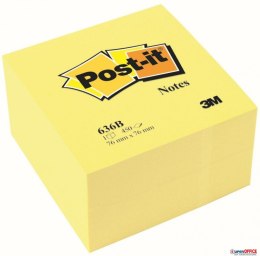 Kostka samoprzylepna POST-IT_ (636B), 76x76mm, 1x450 kart., żółta Post-It 3M