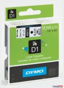 Taśma DYMO D1 - 12 mm x 7 m, czarny / biały S0720530 do drukarek etykiet Dymo