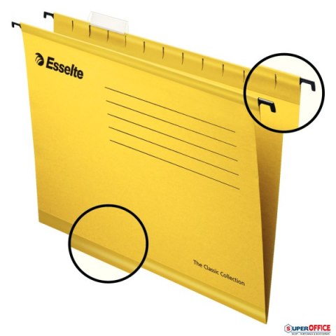 Teczki zawieszane Esselte Classic A4, żółty, 25 szt. PENDAFLEX 90314 Esselte