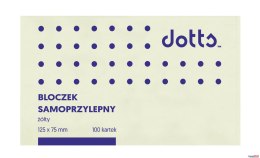 Bloczek samoprzylepny DOTTS 75x125 żółty 100 kartek (NS125/75/D) Dotts