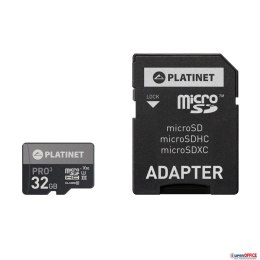 Karta pamięci Micro SDhc + adapter 32GB class10 UIII 90MB/s Platinet PMMSD32UIII Platinet
