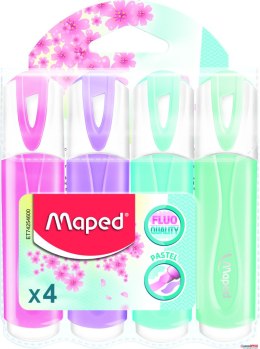 Zakreślacz FLUO PEPS pastel mix kolorów 4 szt etui pud.z zaw.742546 MAPED Maped
